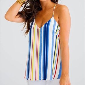 NWT multi stripe camisole.